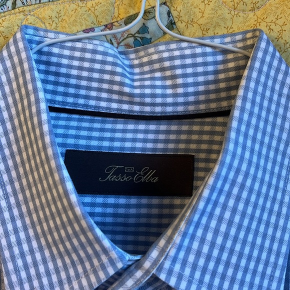 Tasso Elba gingham shirt, medium, like new - Picture 2 of 3